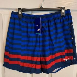Mizuno flag shorts NWT